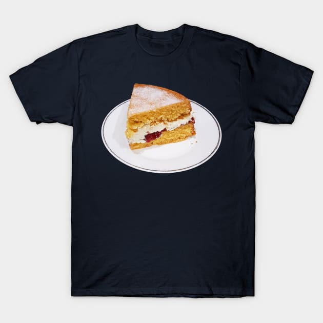 Sweet Food Victoria Sponge Slice of Cake T-Shirt by ellenhenryart